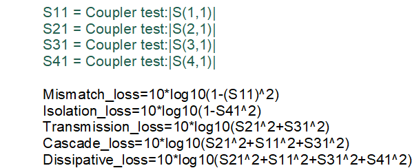 coupler loss equations